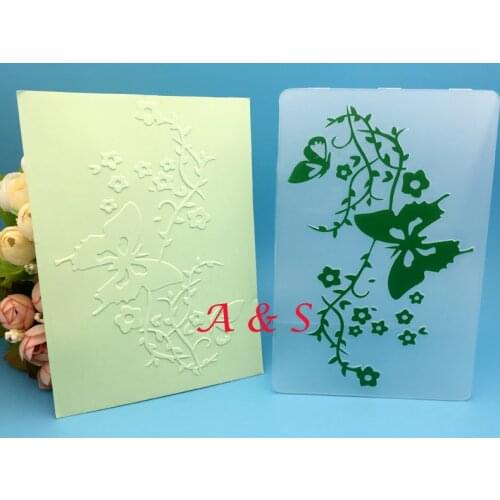 Butterfly And Flower Paper Card Plastic Embossing Folder For DIY Scrapbook Card Envelop Album Frame Decoration Template