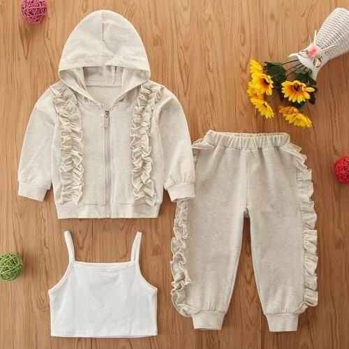 Childrens Pure Color Suit Wear Trend A Boy Or A Girl Sports Casual Fashion Hoodie 3-Piece Set Hoodies Kids Clothes