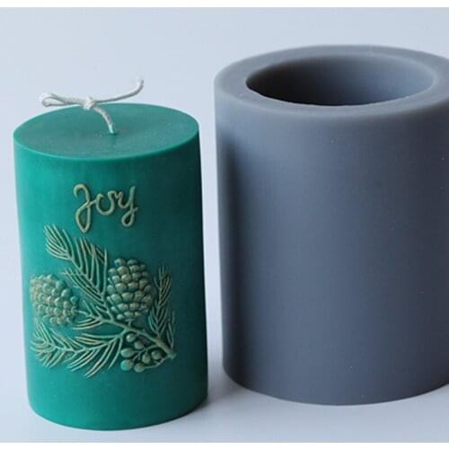 DIY Candle Making Mould Silicone Cylinder Shape Soap Mold Clay Tool Mould Joy Harvest Candle Craft Handmade 3D Candle Molds