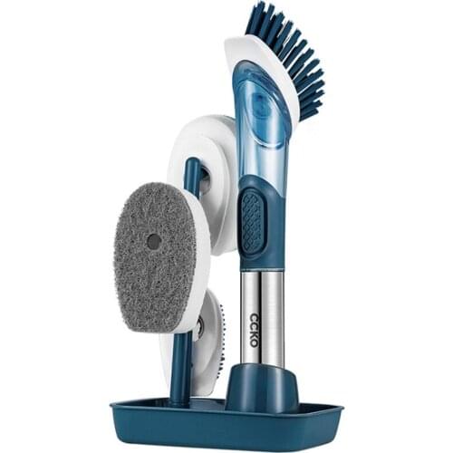 Dishwashing Cleaning Brush Kitchen Brush Pot Cleaning Dirt Sponge Long Handle Brush Can Add Dishwashing Detergent