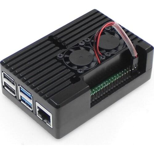 For Raspberry Pi 4 B Armor Case With Dual Cooling Fan Aluminium Alloy Radiation And Rust Protection For Raspberry Pi 4B