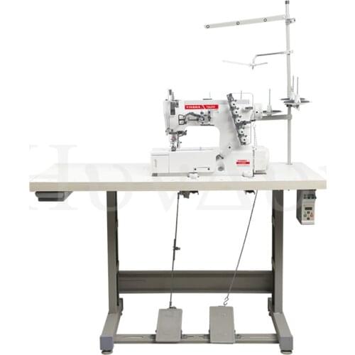 Three-needle five-thread blanket collar hemming flat lacan interlock sewing machine electric industrial sewing machine household