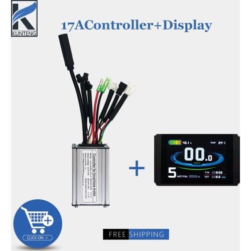 Electric Bike17A 6 Mosfets Ebike Controller With Lamp Wire For 36V 48V 350W Brushless Motor Electric Bicycle Conversion Kit