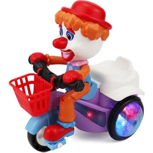 Electric Stunt Tricycle Model 360 Degree Rotating with LED Light Music Car Toy Children Birthday Gifts