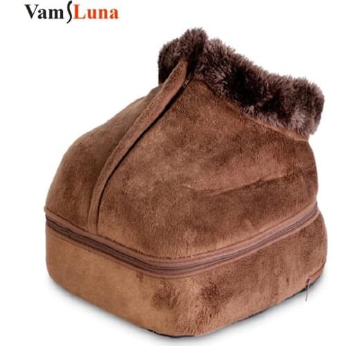2 In 1 Heated Electric Warming Massager For Foot & Head Fleece Lined Interior In Winter For Soothing Cold Or Aching Feet