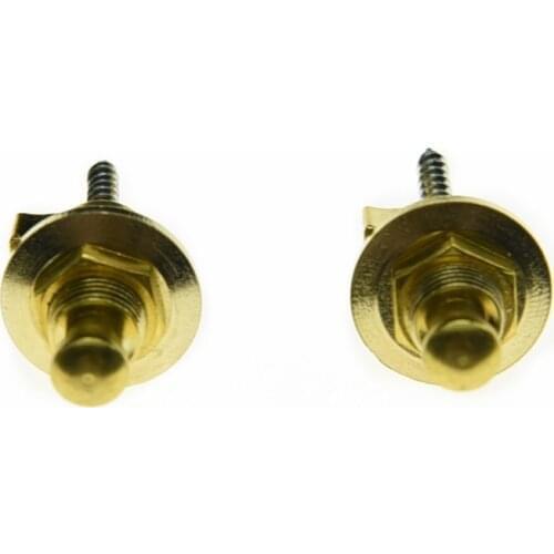 KAISH Pair of 2 Gold Security Strap Locks Guitar Bass Locking Strap Knobs Buttons