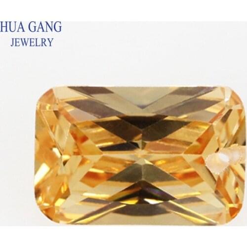 Champagne Loose CZ Stones Single Hole 5A Octangle Shape Cubic Zirconia Stone For Jewelry Making Size 4x6~15x20mm High Quality CZ