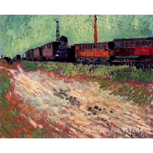 Art for living room wall Railway Carriages by Vincent Van Gogh paintings High Quality Hand painted