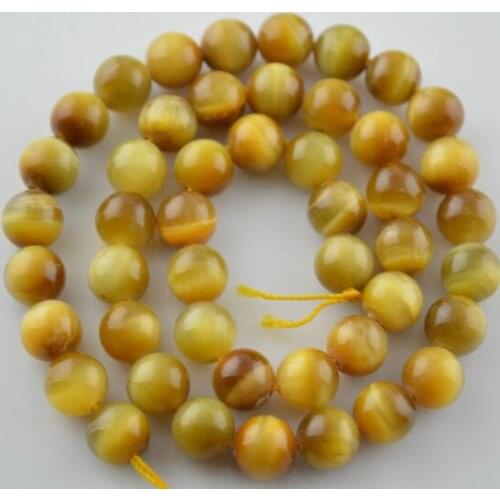 Grade AAA High Quality 6~10mm Gold Tiger Eyes Round Beads Natural Gems Strand Loose Beads 5pc/lot Free Shipping