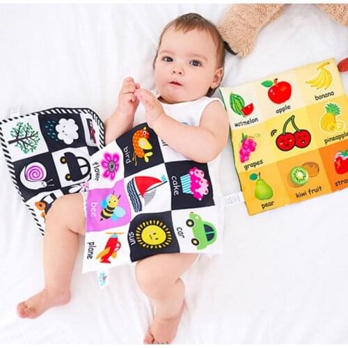2020 Baby Cloth Book Soft Newborn Early Learning Educational Toy Mat Sound Paper Tearing Rotten Cloth Books 0-3 Years Old