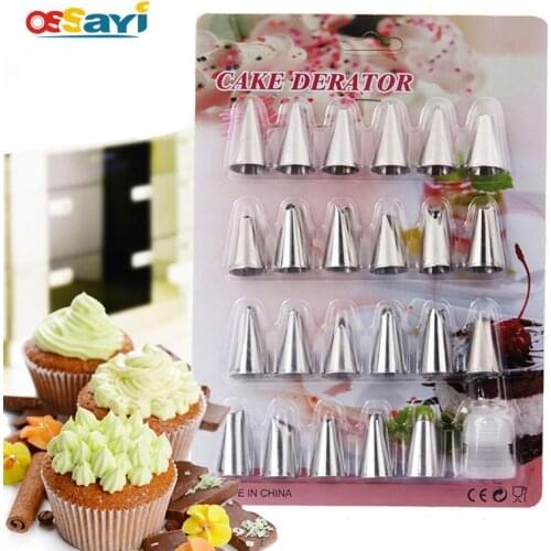 Stainless Steel Nozzles Pastry Tube Icing Piping Nozzles Bags Nozzles Adaptor Russian Kit Cake Cookies Dessert Decor