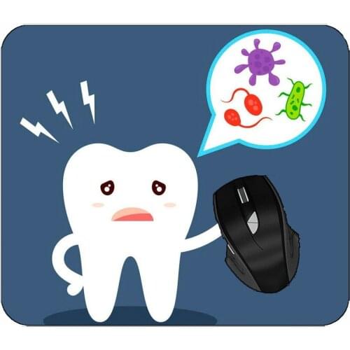 Printed Mouse Pad Tooth Health Bacteria Growth Mouse Pad For Home Office Working