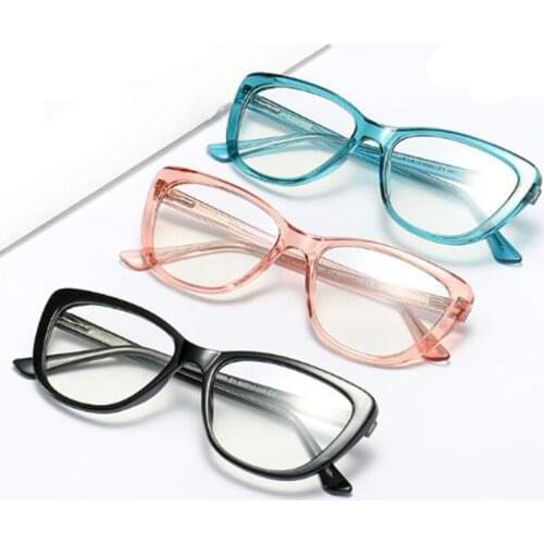Fashion Square Glasses Frames for Women Trendy Brand Sexy Cat Eye Transparent Glasses Frame Optical Computer Eyeglasse Clear Len