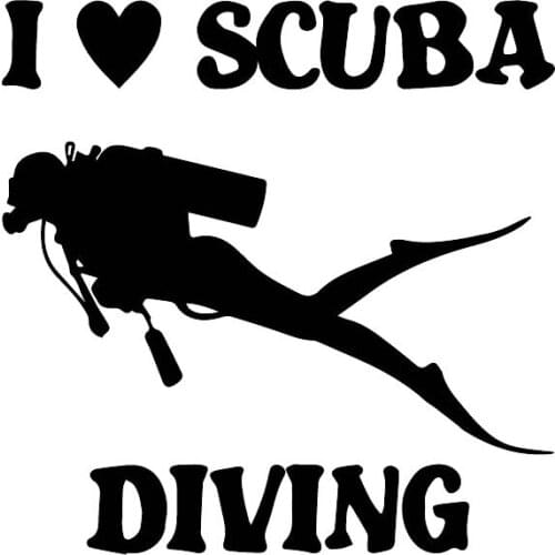 Love Diving Adventure Car Fashion Styling Sticker Motorcycle Sticker Pvc Motorcycle Car Decal Sticker, Black/white, 16cm*16cm