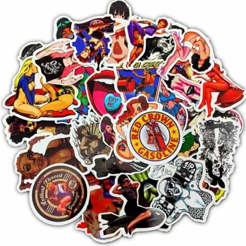 YC-002# 50/pcs PVC Sticker No repetition Erotic beauty girl Fridge Styling Bicycle mobile skateboard Computer stickers