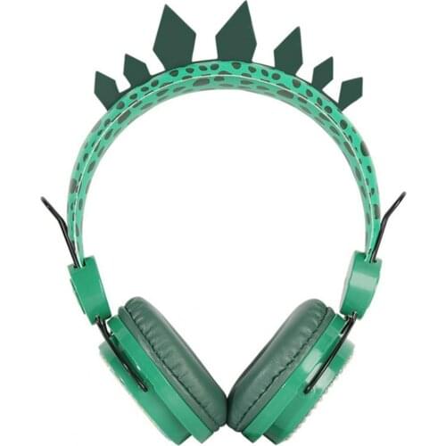 Headphone Lightweight Adjustable Dinosaur Design Children Wired Stereo Headset for Learning