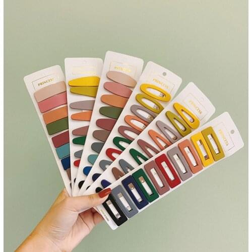 2021 Solid Color Hairclip Set Girl Headwear Candy Colors Hairpins Hair Accessories Korean Simple Headdress Headwear Women Girl