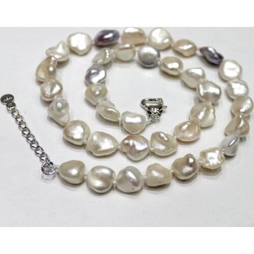 Natural Freshwater Pearl Recycled Pearl Necklace Without Polishing Pearl 10X12mm 45cm