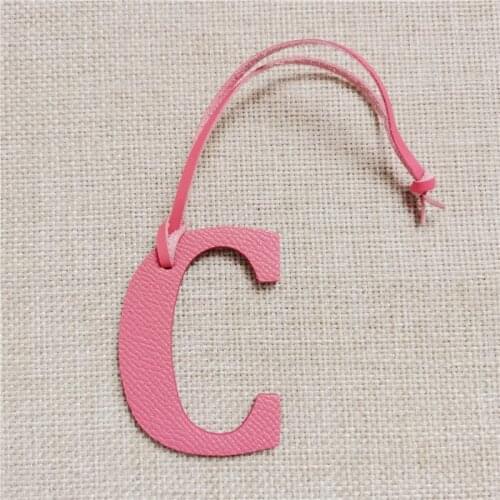 Leather English Letters Charm C Character Bag Pendant