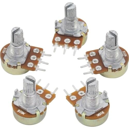 10pcs Potentiometer Resistor 1K 2K 5K 10K 20K 50K 100K 500K 1M Ohm Linear Potentiometer 20mm /15mm 3Pin Potentiometer Knob Cap