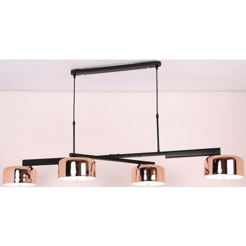 Nordic wrought iron chandelier postmodern electroplating gold bronze geometric line pendant lamp bedroom dining room suspension