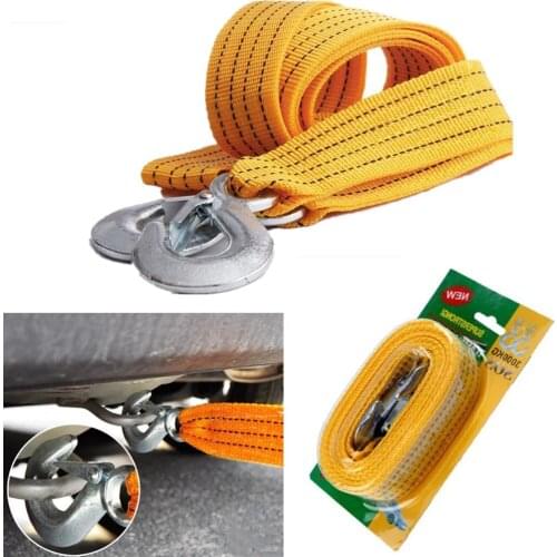 Heavy Duty Car Tow Rope Strap Belt High Strength Nylon Strap With Strong Metal Hook Towing Cable Durable ForTrailer High Quality