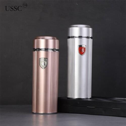 USSC Straight 304 Vacuum Stainless Steel Thermos Cup Simple Trend Portable Cup Vacuum Flasks Large Capacity Thermos Cup HZ035