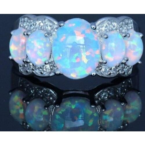 Vintage Bohemia Style New Egg Shape Five Stone Rings Gold Plating Creative Luxury Wedding Engagement Ring Female Women Ring Gift