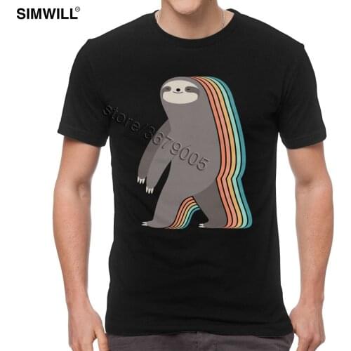 Funny Graphic Cotton T Shirt Slow Sloth Tee Tops Novelty Short Sleeves Round Neck Casual Lazy Animal Print T-Shirts Dropshipping