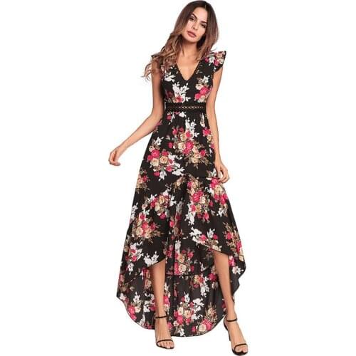 Slim Dress Fashion Party Prom Female Dresses 2021 Summer New European Womens Irregular Backless Printed Dress Oversized Runway
