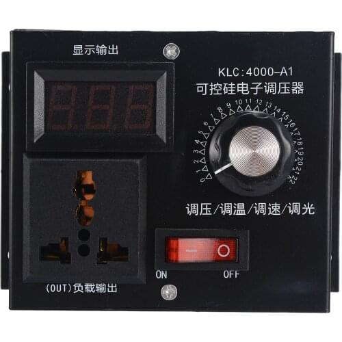1Pc Variable Voltage Controller AC 220V Voltage Controller 4000W Variable Voltage Controller For Fan Speed Motor Control Dimmer