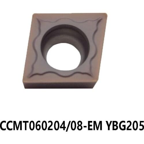 100% Original Carbide Inserts CCMT060204-EM CCMT060208-EM YBG205 CCMT 060204 060208 Lathe Cutter Turning Tools CNC Cutting