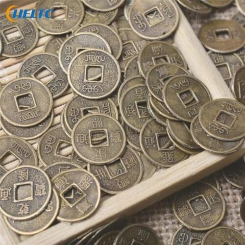 20/100PCS Chinese Ancient Feng Shui Lucky Coin Antique Wealth Money Collection Gift Good Fortune Dragon And Phoenix 10mm