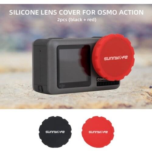 2PCS Lens Cover Cap Camera Silicone Protective Lens Cap Shockproof Case Sports Action Camera Accessory For DJI OSMO ACTION