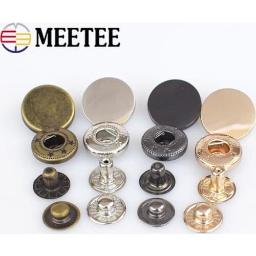 20set Metal Press Stud Sewing Buttons Snap Fasteners sewing accessories for overcoat Leather Craft Clothes Bags D3-8