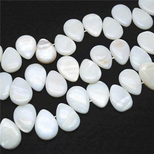 36PCS White Mother Of Pearl String Teardrop Shape 13x18MM Shell Beads New DIY Jewelry Accessories Free Shipping