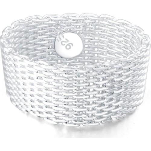 925 Sterling Silver Interwoven Web Ring For Woman Fashion Charm Wedding Engagement Jewelry Gift