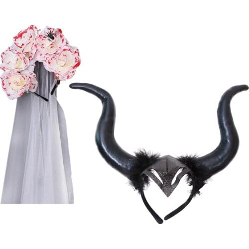 Halloween Headbands Unisex Costume Headdress Party Headpiece Cosplay Headwear Holiday Festival Photo Prop Accessories