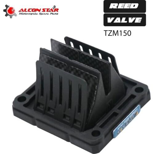 Alconstar- Carbon Fiber Motorcycle Motocross TZM150 Reed Valve Kit System Compatible With For YAMAHA TZM150 Racing