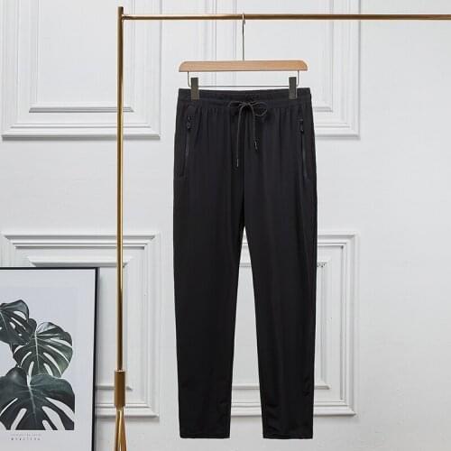 Ice Silk Pants Boys' Summer Thin High Elastic And Quick Drying Casual Pants Large Size Sports Trousers Middle Age MenS Wear