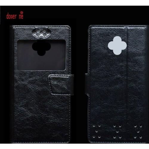 Dower me New Soft TPU Case + Fashion PU Leather Flip Case Cover For DEXP BS550 Smartphone