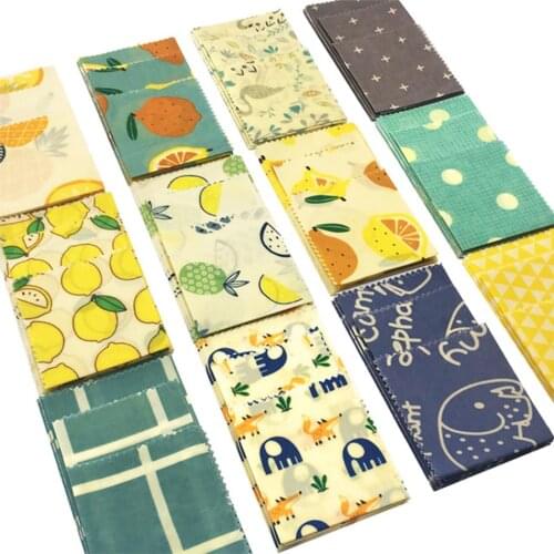 Eco Friendly Reusable Sustainable Food Storage,Assorted Set of 3 Beeswax Bread Fruits Cheese Wrap Lunch Pack,Kitchen Organizer