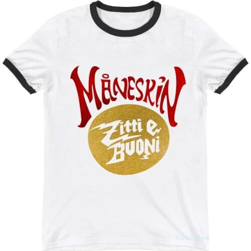 Golden MANESKIN Zitti E Buoni T-Shirt Women Oversized Tshirt Femme Harajuku Kawaii Clothes Summer Fashion T Shirt Female