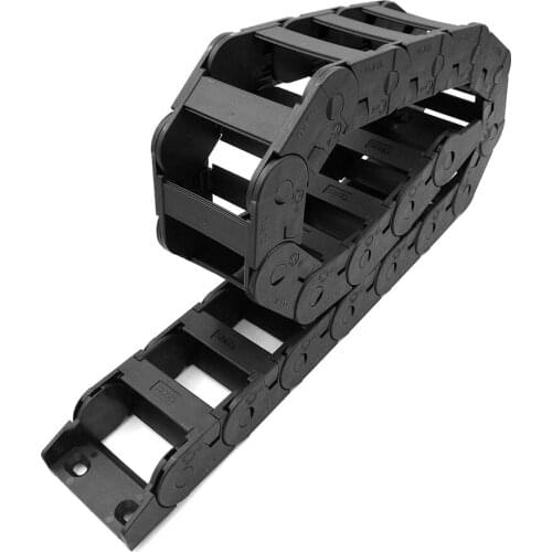 JFLO 25x57mm 1Meter Plastic Drag Chain Wire Carrier Cable Connection Interior Opening With Connectors For CNC Tools Freeshipping