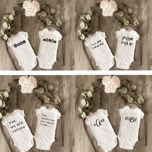Coming Soon Twin s Baby Shower Gift Baby Bodysuit Twin Birth Announcement New Baby Boys Girls Unisex Family Ropa Clothes