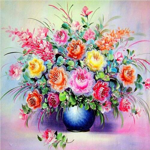 Colorful Rose Flower Vase Diamond Painting Oil Floral Round Full Drill Nouveaute DIY Mosaic Embroidery 5D Cross Stitch Gifts