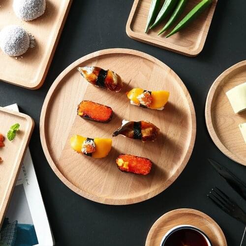 Creative Japanese wooden tray creative beech fruit inventory heart plate bread plate solid wood snack plate