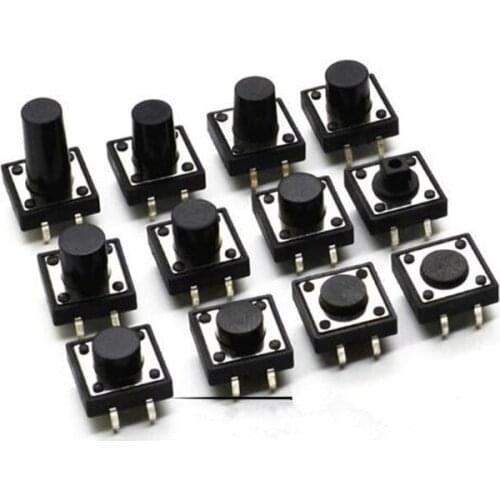 12 x 12mm x 4.3/5/6/7/8/9/10/11/12/13/14/15/16/17/18/19/20mm Momentary Push Button Tactile Tact Switch Non lock 4 Pin