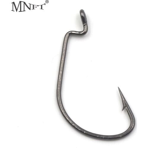 MNFT 30PCS Black Premium High Carbon anti Corrosion Nickel Plated Sharp Hooks For Soft Worm Texas Fishing Hooks Fishing Tackle