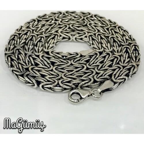 King Chain Thick-Pointed Silver Men Chain